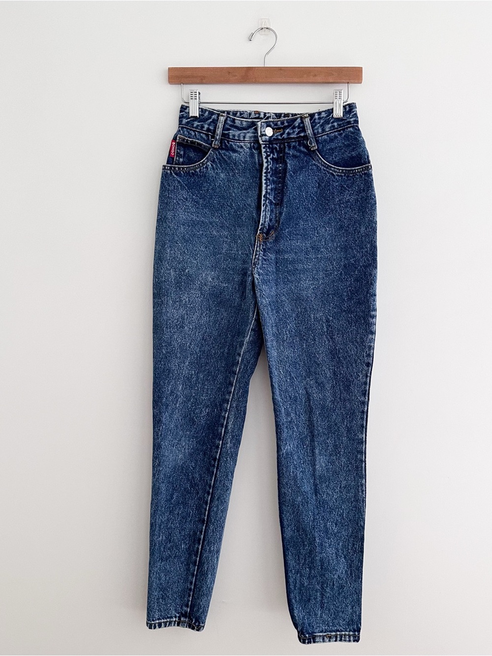 Vintage BONGO Jeans Made in USA 100% Cotton High Rise Mom Jeans 90s Tapered Leg - Picture 8 of 8